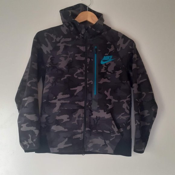Nike hoodie zip up Track jacket Camo/tiffany blue swoosh S - Picture 1 of 4